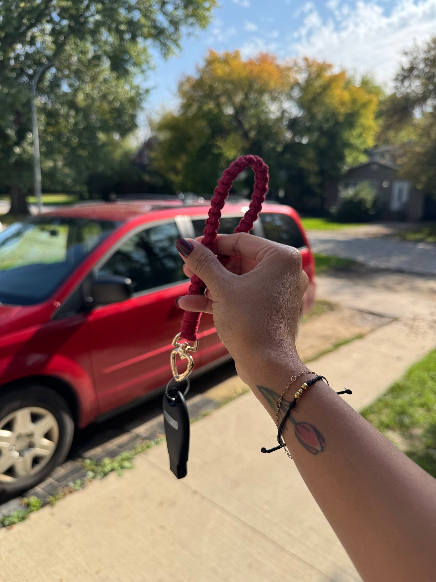 Porte-clés cœur en macramé