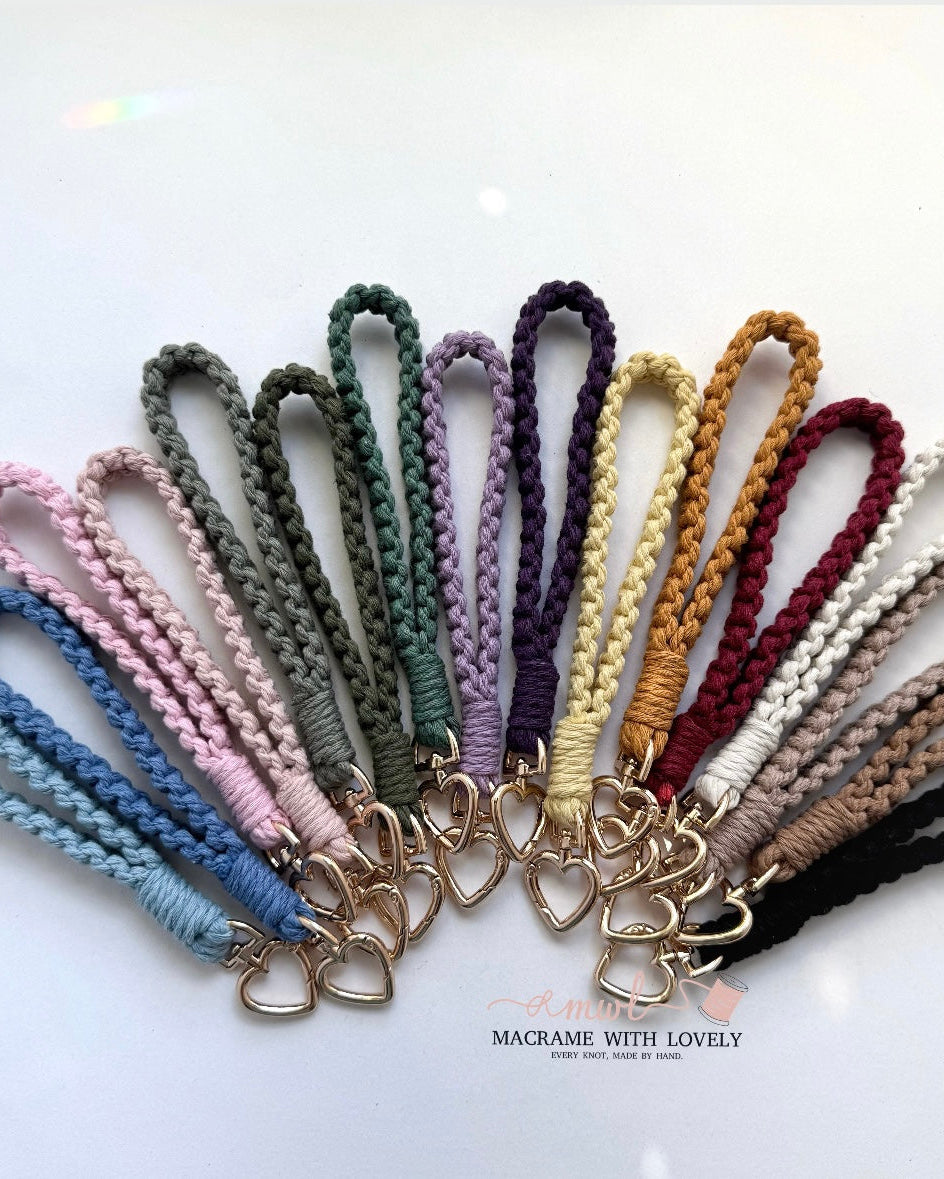 Macrame Heart Wristlet