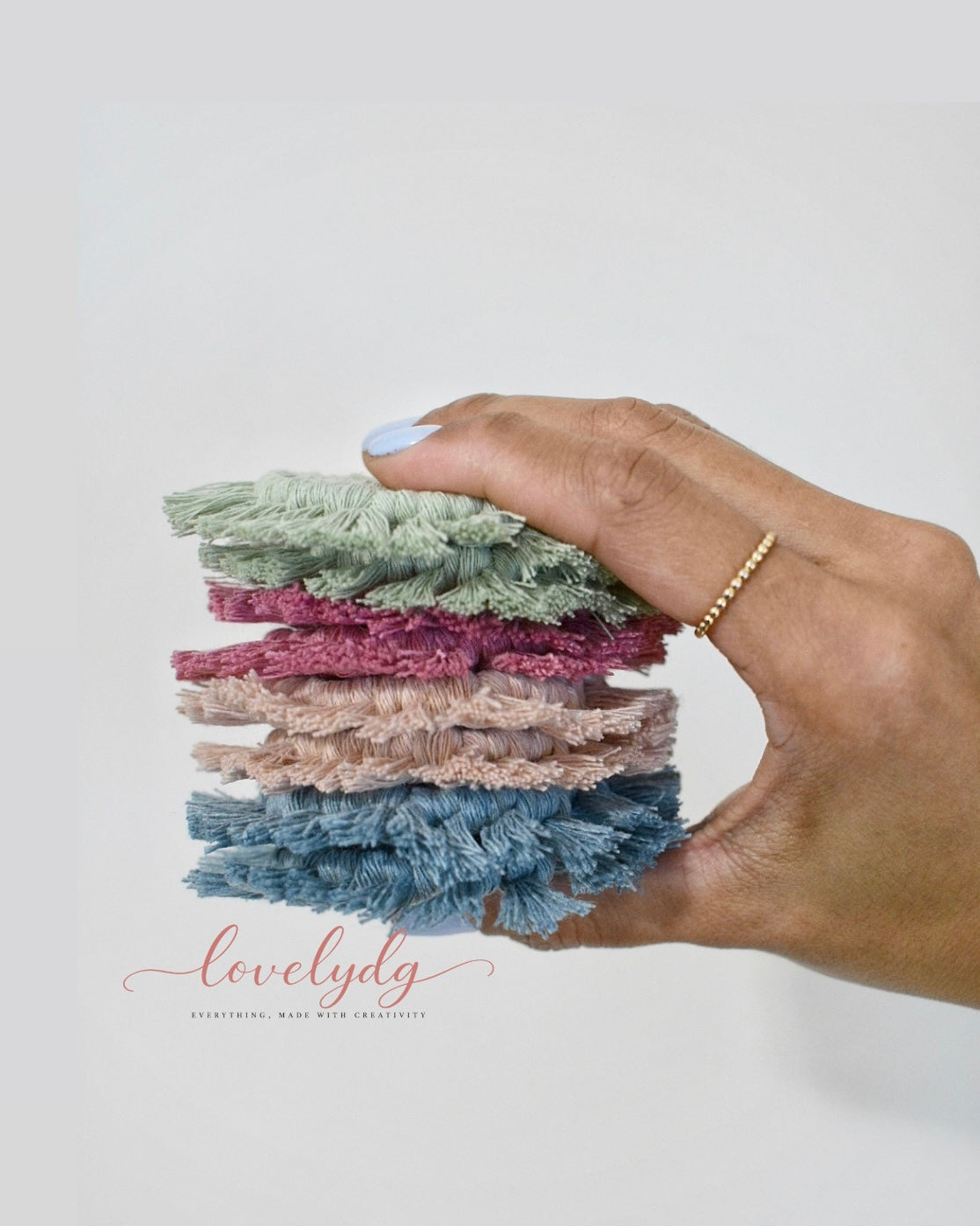 Macrame Car Coasters with fringe