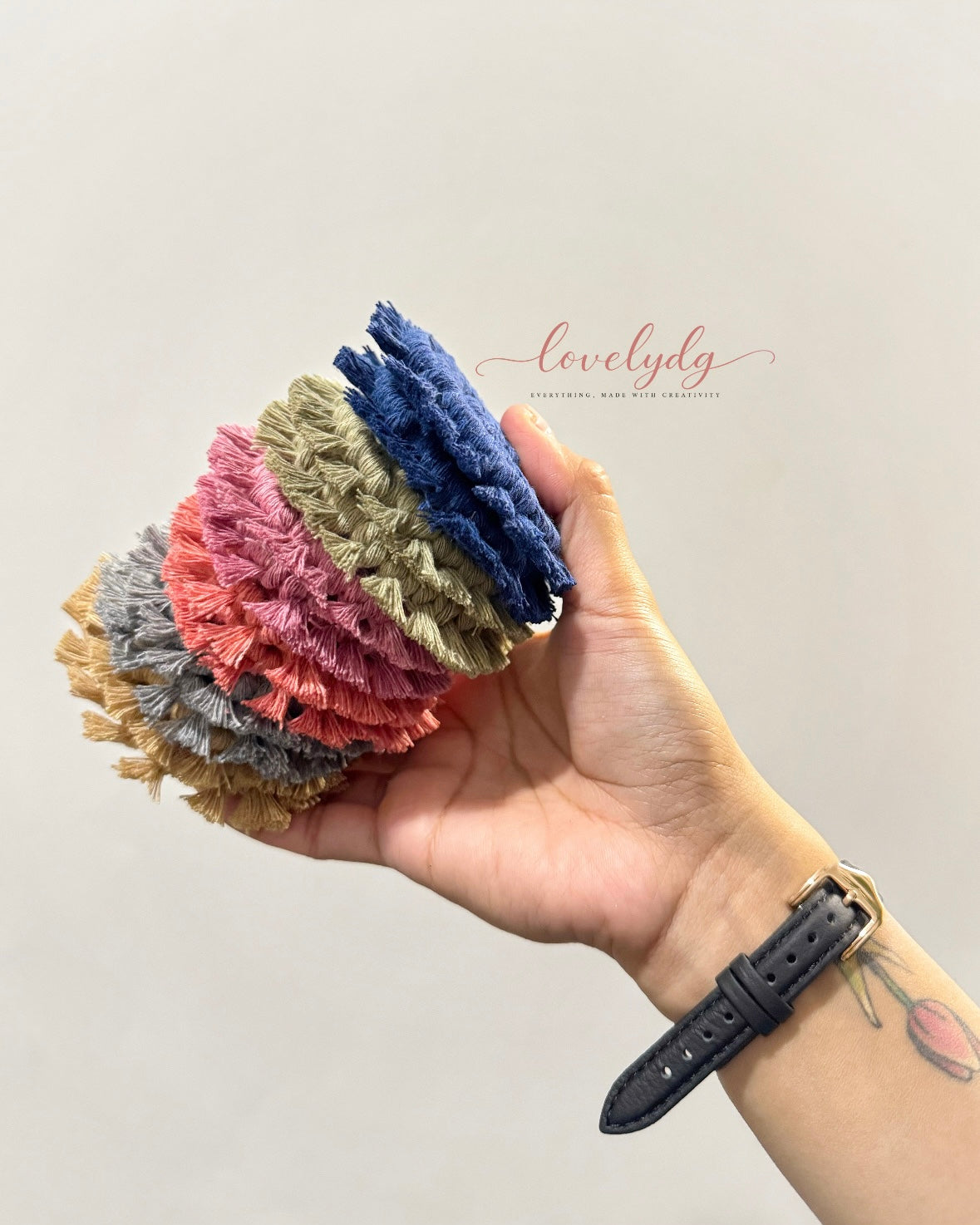 Macrame Car Coasters with fringe