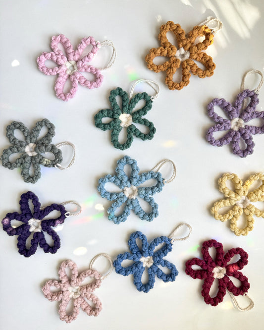 Macrame Flower Bag Charm