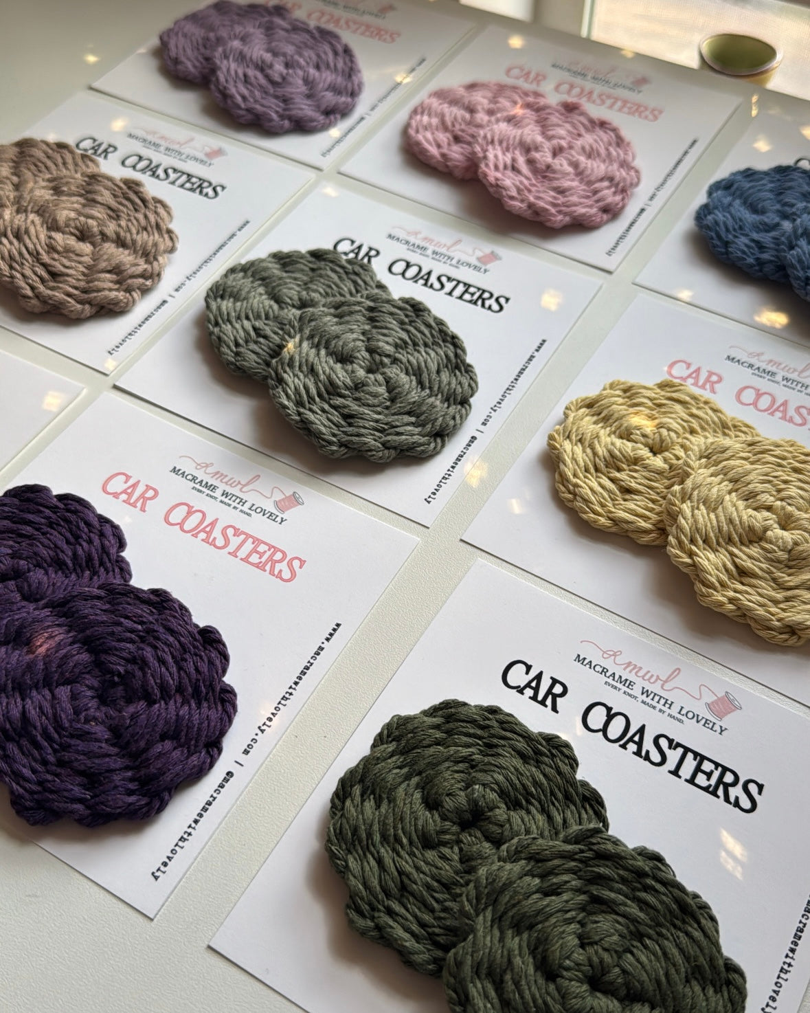 Macrame Woven Car Coasters