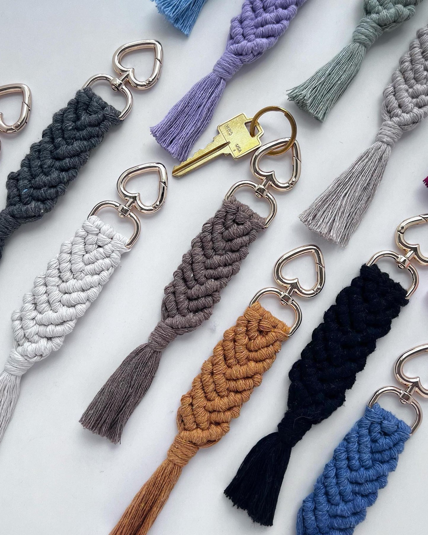 Macrame Heart Keychain